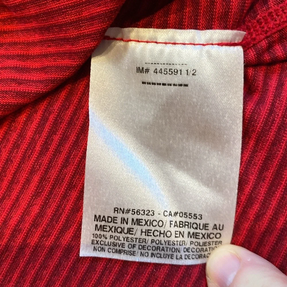 Nike red tonal stripe long sleeve performance hoodie tee Sz M